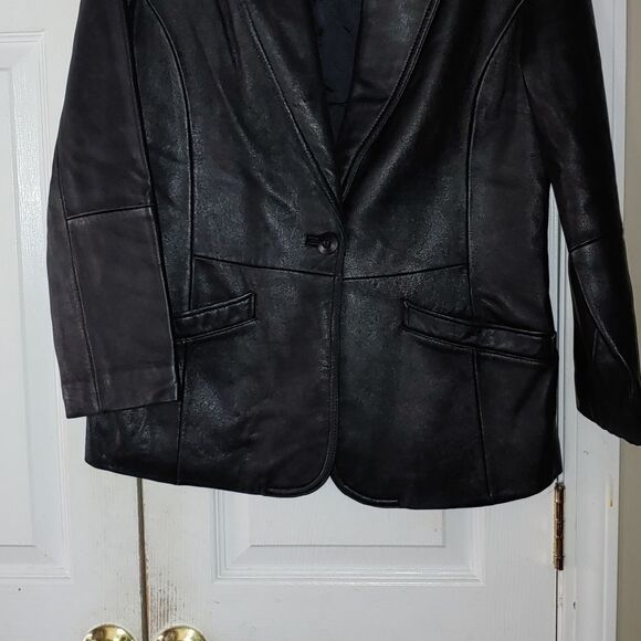 Ricardo soft black  100% leather jacket Sz SM - Picture 2 of 6